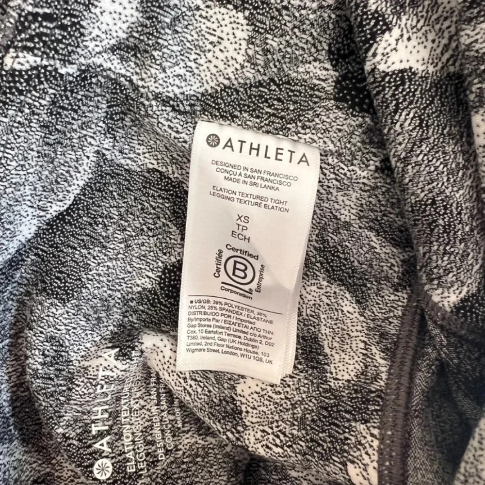 Athleta Elation Textured Tight Chakra Floral Black/Seasalt Size XS - Picture 6 of 8